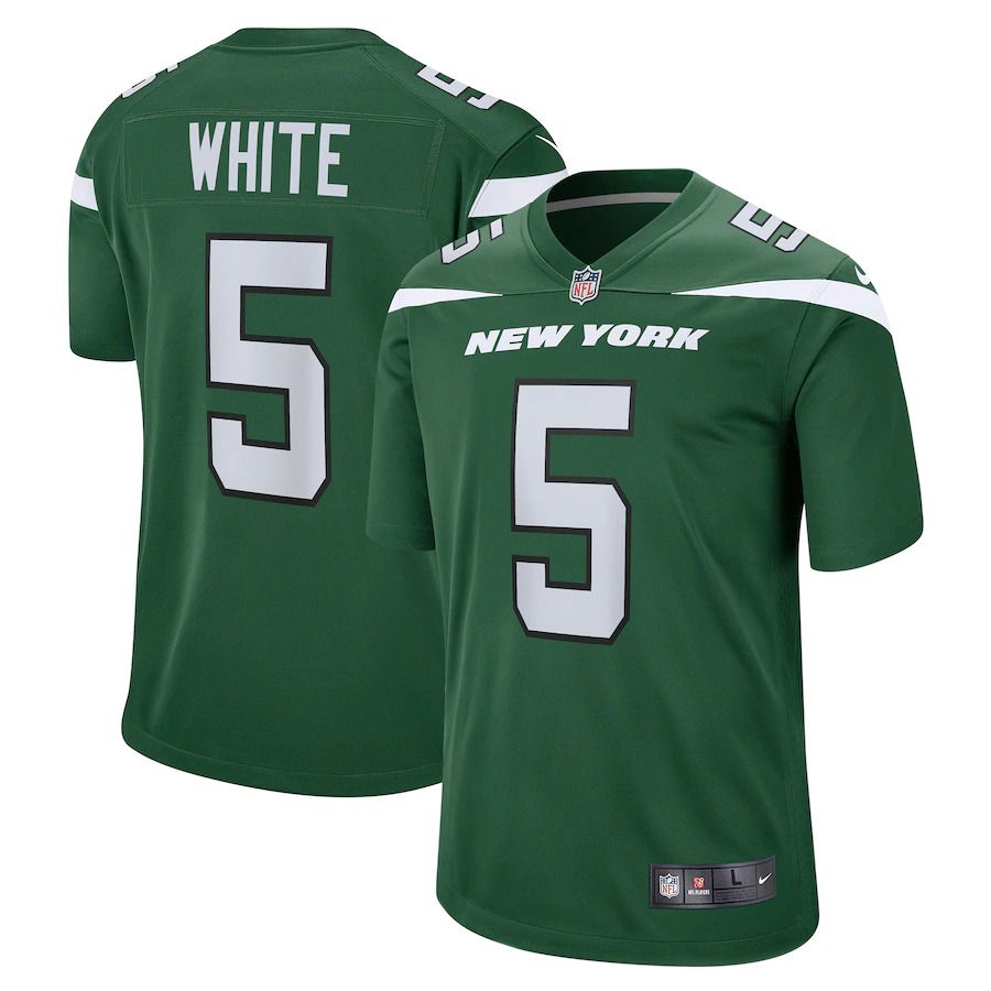 Men New York Jets 5 Mike White Nike Gotham Green Game Player NFL Jersey